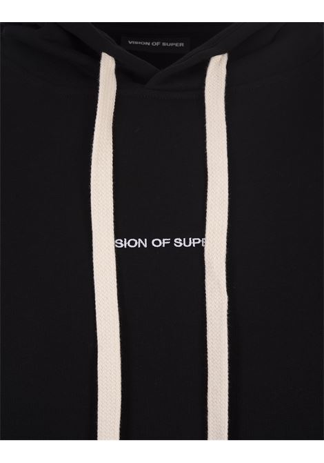 Felpa Nera Con Fiamme Rosse Ricamate VISION OF SUPER | VS00850NERO